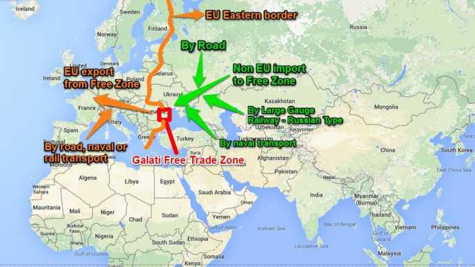Map of Galati Free Zone operation mode